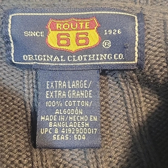 ROUTE 66 Knit Men's Mock‎ Neck Army Green Sweater XL/EG - Picture 7 of 7